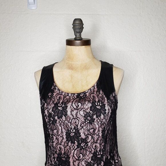 Charlotte Russe Black Lace Overlay Cut Out Dress L - Picture 5 of 16